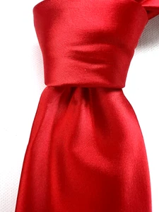 Amanti Red Necktie Essential Solid Microfiber Men Tie 3.5" Classic Tie-Excellent - Picture 1 of 8