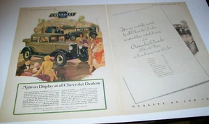 1929 Chevy Landaulet Mid-Size - Mag 2P Autoanzeige - Händler Display - 29er Jahre mit Preisen - Bild 1 von 1