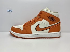 Nike Air Jordan 1 Mittelleder SE Kokosmilch Gewürz weiß orange DV1302 100 - Bild 1 von 13