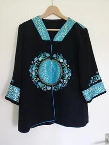 Hochwertige chinesische Jacke Blazer Oberteil bestickt Gr. 42 - Bild 1 von 5