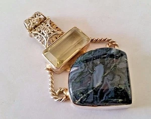 COLGANTE MUSGO ÁGATA CITRINO PLATA ESTERLINA .925  - Imagen 1 de 1