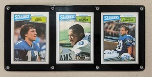 SEATTLE SEAHAWKS 3 CARD PLAQUE DAVE KRIEG CURT WARNER STEVE LARGENT  - Picture 1 of 1