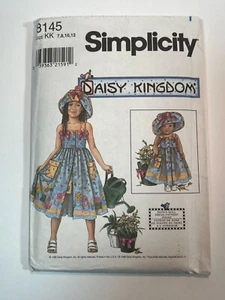 Simplicity 8145, Daisy Kingdom, Girl & 18" doll dress, Size 7-12. UNCUT - Picture 1 of 2