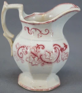 Rare Francis Morley Aurora Red Transferware Small Creamer Circa 1845 - 1858 - Picture 1 of 6