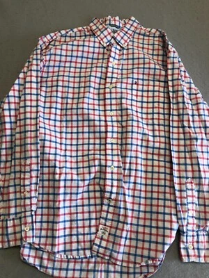 Camisa con botones de agua salada IZOD para hombre extra grande calce relajado brillante veraniego a cuadros Foto 1 de 4