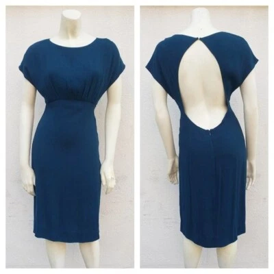 L'Agence Women's Teal Open Back Cap Sleeve Sheath Mini Dress Solid Size 2 - Image 1 of 4