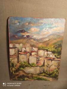 Öl Auf Karton Unterzeichnet R. Pucci Paesaggiotoscano -tuscan Landscape Painting
