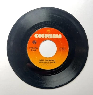 Longfellow Serenade / Rosemary's Wine Neil Diamond 45 RPM Vinyl Record - Image 1 of 2
