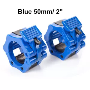 50mm A Pair Lock Jaw Collars Olympic Barbells Muscle Clamp Bar Lockjaw 2''Blue - Picture 1 of 3