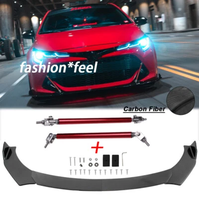 Fibra de carbono parachoques delantero coche divisor de labios varillas de puntal para Toyota Corolla LE SE Foto 1 de 4