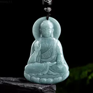 Natural Jade Pendant Blue Water Buddha Jade Pendant Ice Pendant Men Women - Picture 1 of 6