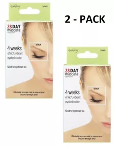 NEW Godefroy Instant Eyebrow Color Tint 4 Application Kit - BLACK 28 Day Mascara - Picture 1 of 2