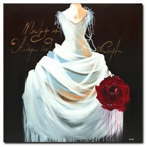 ORIGINAL Acryl Bild Gemälde Frauenkleid Abstrakt Malerei Kunst Modern HANDGEMALT - Bild 1 von 7