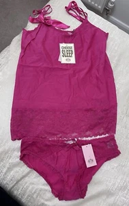 BNWT Juicy Couture Cami & Knickers Set Pink Large - Picture 1 of 3