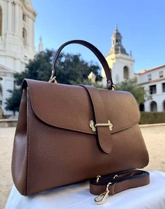 Ivan Troy Luna Coffee Women's Italian Leather Outdoor Crossbody Shoulder Bag - Picture 1 of 7