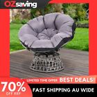 Papasan Chair Outdoor Lounge Setting Uv Resistant Wicker Grey With Cushion