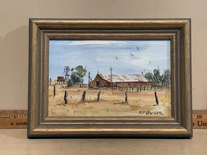 Signiertes Gemälde Terrence John Hadler AUSTRALISCHER gelisteter Künstler Euston Station 5x7 - Bild 1 von 9