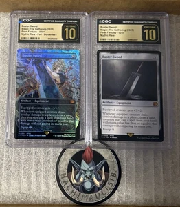 ¡Juego de espadas Buster CGC Prístine 10 Magic The Gathering! Lámina sin bordes 0351 + Regular 0255 - Imagen 1 de 2