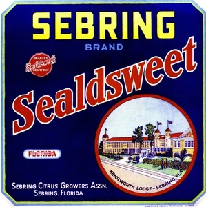 f12 Sebring Florida Sealdsweet Lodge Orange Citrus Fruit Label Fridge Magnet - Picture 1 of 1