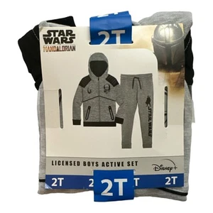 Star Wars Mandalorian Licensed Boy's 2-Piece Hoodie & Jogger Active Set - Picture 1 of 2