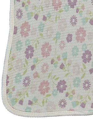 Manta Tejido Gofre Bebé Térmica Púrpura Rosa Flores Florales Elección de los Padres Foto 1 de 4