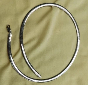 Collar gargantilla Omega abovedada Italia 20" plata de ley 925 Milor 36,40 g - Imagen 1 de 7