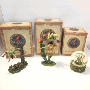 Dragonsite 2 Figurines & One Globe All With Boxes See Description For Details! - Picture 1 of 24