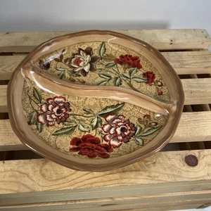 Raymond Waites Royal Court Floral Tapestry Divider Plate 9-3/4” - Picture 1 of 6