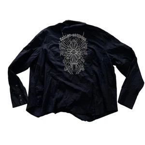Harley Davidson Mujer’s 2W Negro Manga Larga Bordado Abotonado Perla Broches de presión - Imagen 1 de 6