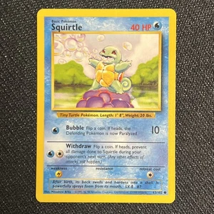 Pokémon Squirtle TCG Base Set Unlimited Common Card 63/102 MP/LP - Picture 1 of 2