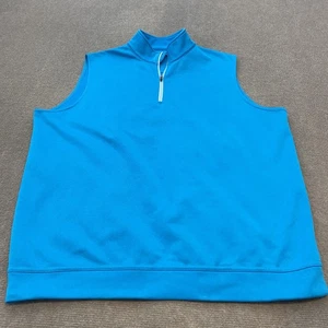 Peter Millar e4 Weste Herren Large blau Viertelreißverschluss Golfpullover Fleece Stehkragen - Bild 1 von 10