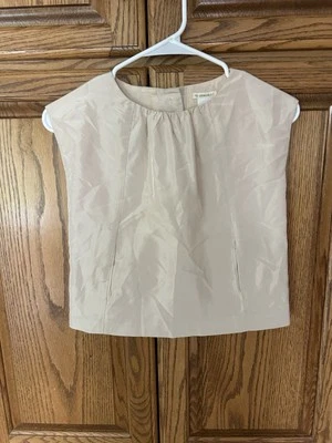 CREWCUTS Girls Tan Silk Metallic Ruffled Formal Tank Top Size 8 - Image 1 of 3