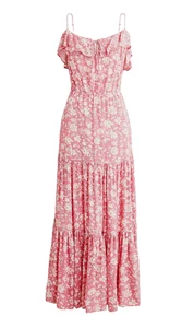 NWT $168 J.Crew Women's XXL 1X Dark Flamingo Tossed Floral Tiered Maxi Dress - Picture 1 of 4