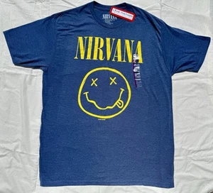 Nuevo con etiquetas Nirvana Azul y Amarillo Nevermind Smiley Face Lengua Exterior XXL 2xl - Imagen 1 de 5
