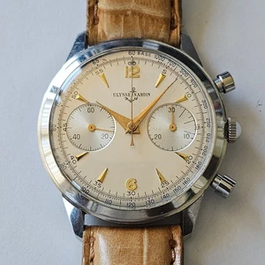 ULYSSE NARDIN-ACCIAIO-CASSA A VITE-OVERSIZE (37 MM)-RUOTA A COLONNE-VALJOUX 23 - Picture 1 of 24