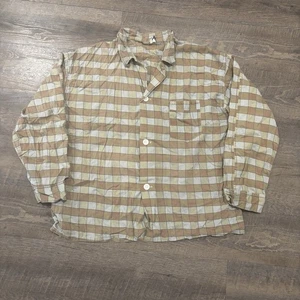 Vintage 50s Aristocrat Cotton Flannel Plaid Sleep Shirt? Sanforized XL - Picture 1 of 11