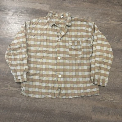 Vintage 50s Aristocrat Cotton Flannel Plaid Sleep Shirt? Sanforized XL - Image 1 of 4
