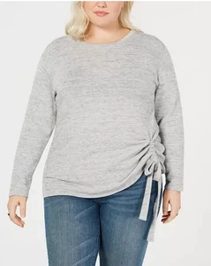 Maglione donna INC collo scoop cravatta laterale increspato - Foto 1 di 13