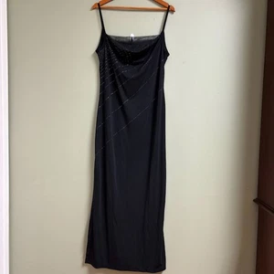 Abito donna vintage Rampage Y2K anni 90 maxi capriccioso taglia L scollo cappuccio trasparente glitter - Foto 1 di 10