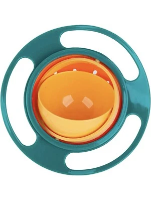 防溢陀螺碗魔术碗 360 度旋转防溢橙色绿色 — 第 1/4 张图片