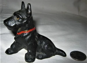 #1 ANTIQUE HUBLEY PA USA SCOTTISH TERRIER TOY DOG CAST IRON DESK ART PAPERWEIGHT - Picture 1 of 6
