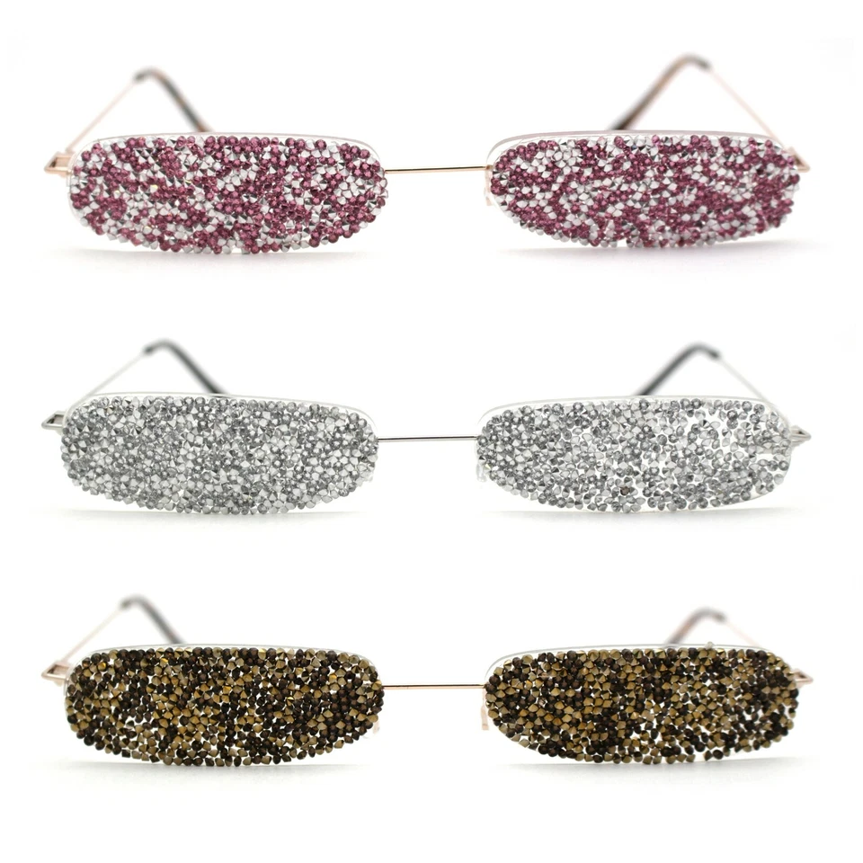 Full Opaque Rhinestone Lens Jewelry Eyeglasses NOT SEE THROUGH - Image 1 of 1