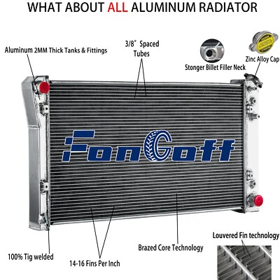 3 Core Radiator Fits 1992-1993 Buick Roadmaster 1991-1993 Chevy Caprice 5.7L V8 - Image 1 of 4