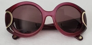 Ferragamo Italy SF811S Signature 605 Oversize Round Womens Purple Sunglasses - Picture 1 of 19