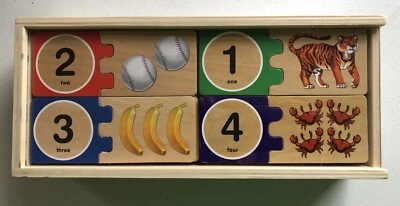 Melissa & Doug Self-Correcting Wooden Number Counting Math Puzzles Toy! - Image 1 of 4