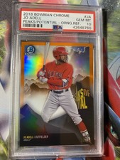 2018 Bowman Chrome Jo Adell Peaks of Potential Orange Ref. /25 PSA 10 GEM MINT