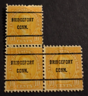 3 - 1923 US Stamps - Scott # 562 - 10 Cent Monroe Precancels - Bridgeport, CT - Image 1 of 2