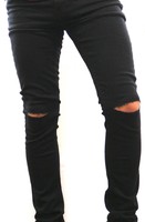 black knee cut jeans mens