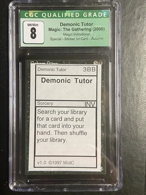 Demonic Tutor MTG Invitational Playtest Card CGC Graded Misprint/Rarity - Image 1 of 2