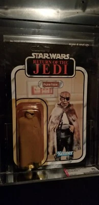 Star Wars 1983 Vintage Kenner ROTJ 77 Back A Prune Face Sin usar, en caja AFA 80Y Foto 1 de 4